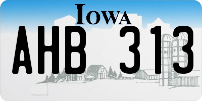 IA license plate AHB313