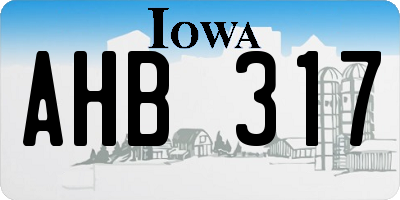 IA license plate AHB317