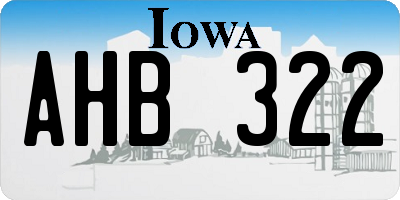 IA license plate AHB322