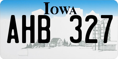 IA license plate AHB327