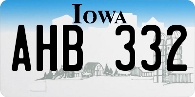 IA license plate AHB332
