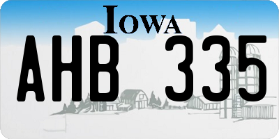 IA license plate AHB335