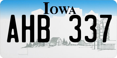 IA license plate AHB337