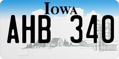 IA license plate AHB340