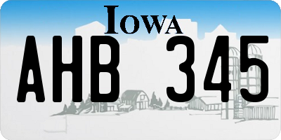 IA license plate AHB345