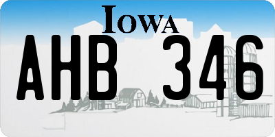 IA license plate AHB346