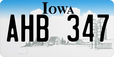 IA license plate AHB347