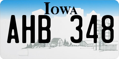 IA license plate AHB348