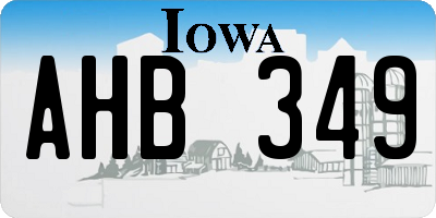 IA license plate AHB349