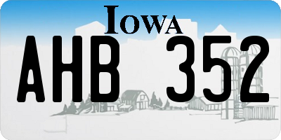 IA license plate AHB352