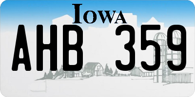 IA license plate AHB359