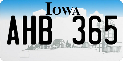 IA license plate AHB365