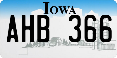 IA license plate AHB366