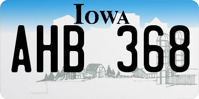 IA license plate AHB368