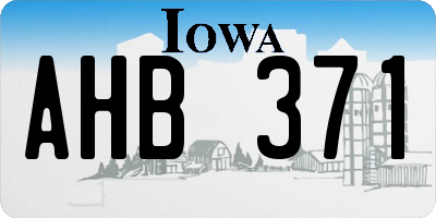 IA license plate AHB371