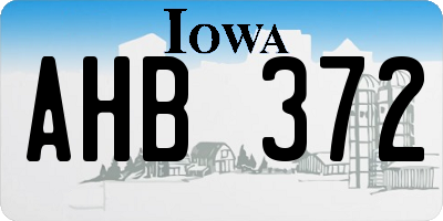 IA license plate AHB372