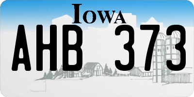 IA license plate AHB373