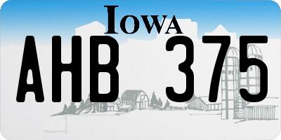 IA license plate AHB375