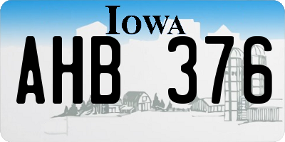 IA license plate AHB376