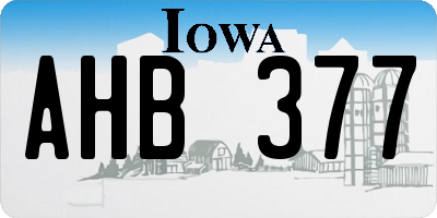 IA license plate AHB377