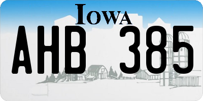 IA license plate AHB385