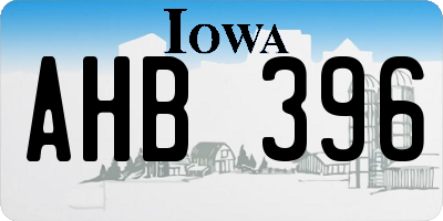 IA license plate AHB396