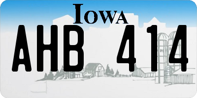 IA license plate AHB414