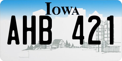IA license plate AHB421