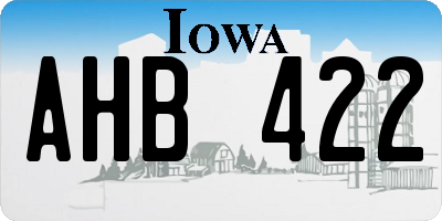 IA license plate AHB422