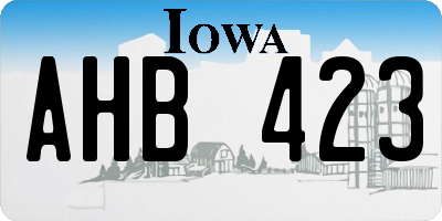 IA license plate AHB423