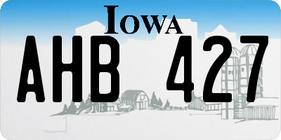 IA license plate AHB427