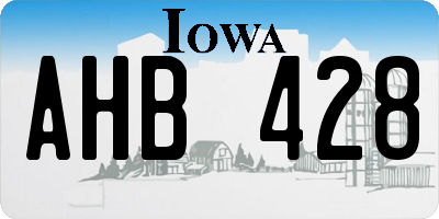 IA license plate AHB428