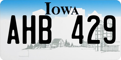 IA license plate AHB429
