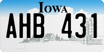 IA license plate AHB431