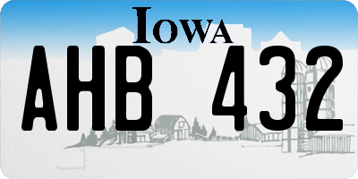IA license plate AHB432