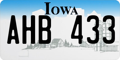 IA license plate AHB433