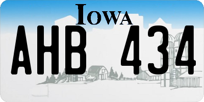 IA license plate AHB434