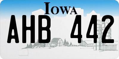 IA license plate AHB442