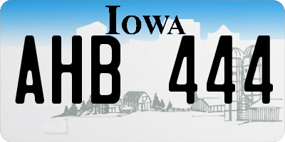 IA license plate AHB444
