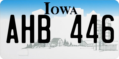 IA license plate AHB446