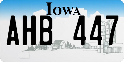 IA license plate AHB447