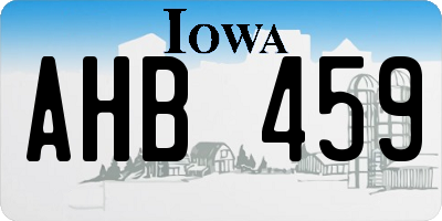 IA license plate AHB459