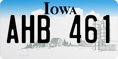IA license plate AHB461