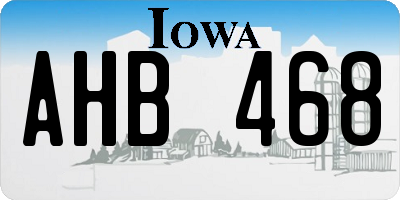 IA license plate AHB468