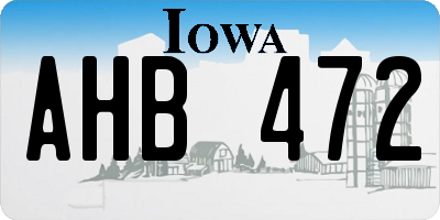 IA license plate AHB472