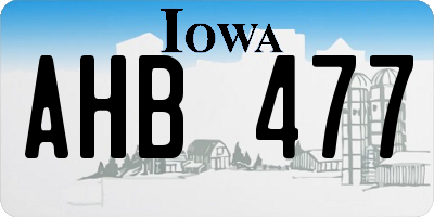 IA license plate AHB477