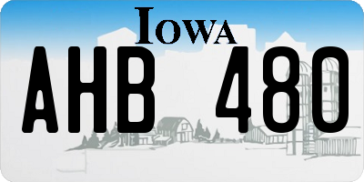 IA license plate AHB480
