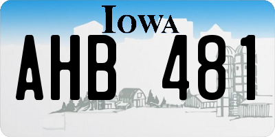 IA license plate AHB481