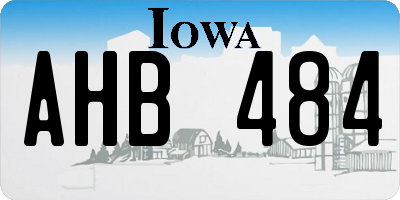 IA license plate AHB484