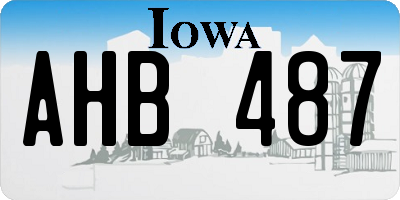 IA license plate AHB487